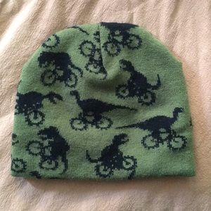 Bicycle Dino Print Beanie Hat one size green kids